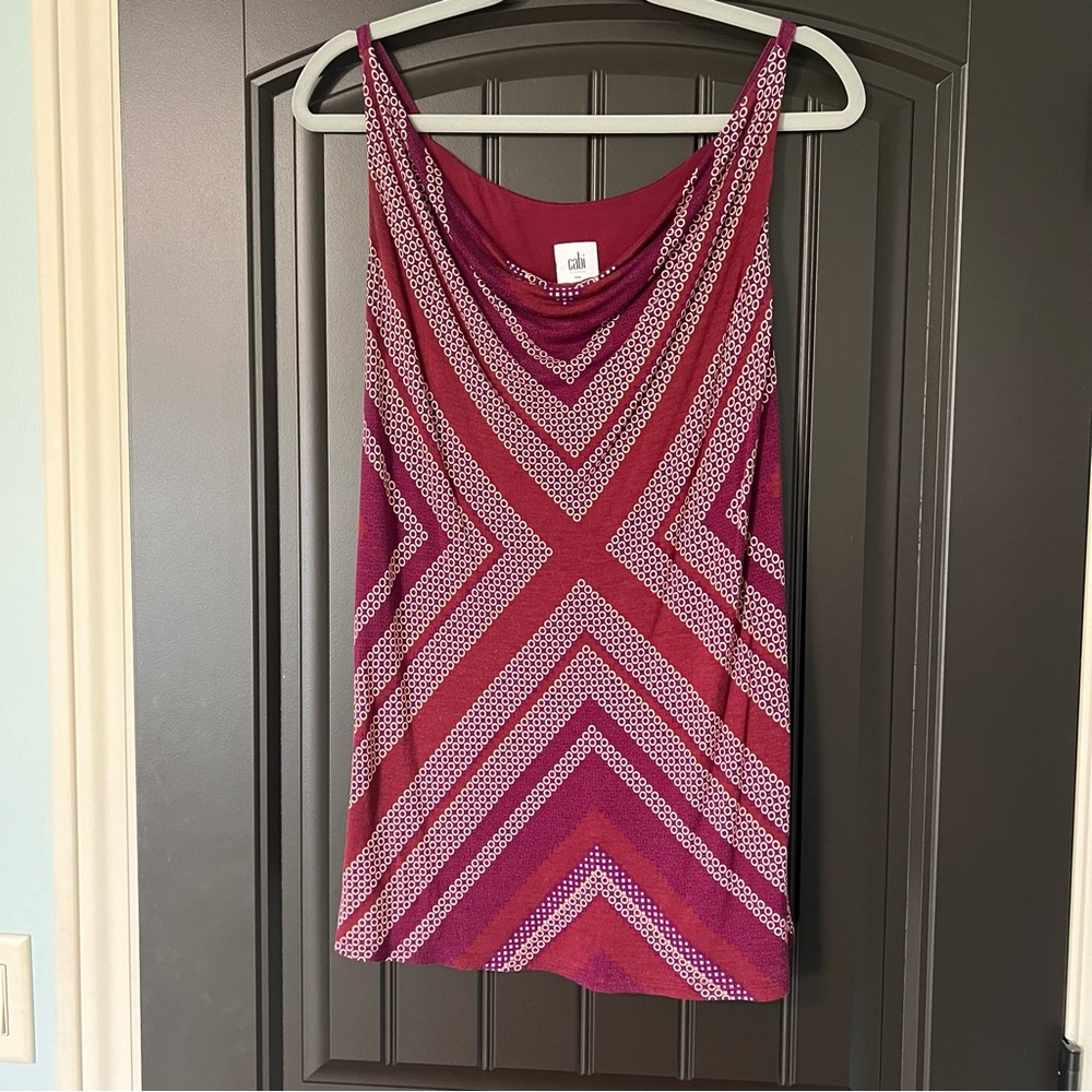 Cabi Lined Draped Tank Top | Size Small | Good Condition | wine / burgundy color